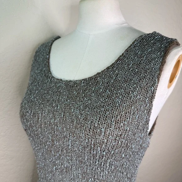 Tanami Layered Open Weave Knit Stretchy Sleeveless Pullover Tank Top EUC O/S - Picture 12 of 16
